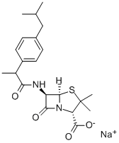 alpha-Methyl-4-(isobutyl) benzyl penicillin sodium Struktur