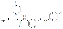 N-[3-[(4-methylphenyl)methoxy]phenyl]-2-piperazin-1-yl-propanamide hyd rochloride Struktur