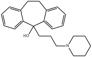 10,11-Dihydro-5-(3-piperidinopropyl)-5H-dibenzo[a,d]cyclohepten-5-ol Struktur