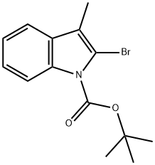 2-Bromo-3-methyl-indole-1-carboxylic acid tert-butyl ester Struktur