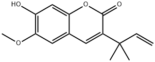 3-(1,1-Dimethyl-2-propenyl)-7-hydroxy-6-methoxy-2H-1-benzopyran-2-one Struktur