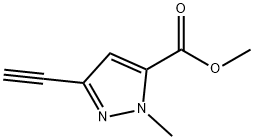 Pyrazole-5-carboxylic acid, 3-ethynyl-1-methyl-, methyl ester (8CI) Struktur