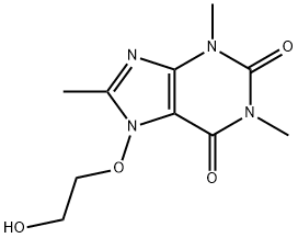 7-(beta-Hydroxyaethoxy)-8-methyltheophyllin [German] Struktur