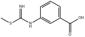 Benzoic acid, 3-[[imino(methylthio)methyl]amino]- (9CI) Struktur