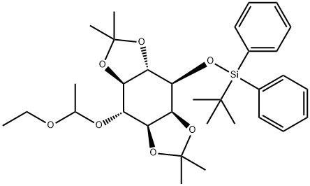 3-O-[(tert-Butyldiphenylsilyl]-6-O-(D,L-1-Ethoxyethyl)-1,2:4,5-bis-O-(1-methylethylidene)-D,L-myo-inositol Struktur