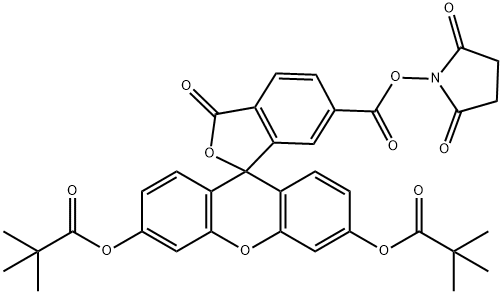 5,6-CARBOXYFLUORESCEIN DIPIVALATE SUCCINIMIDE ESTER Struktur