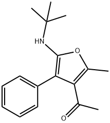 Ethanone,  1-[5-[(1,1-dimethylethyl)amino]-2-methyl-4-phenyl-3-furanyl]- Struktur