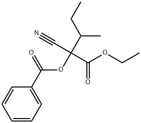 2-Cyano-2-(benzoyloxy)-3-methylvaleric acid ethyl ester Struktur