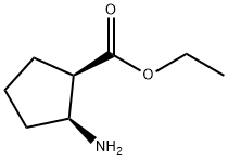 Cyclopentanecarboxylic acid, 2-amino-, ethyl ester, (1R-cis)- (9CI) Struktur