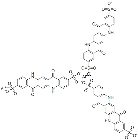 dialuminium tris(5,7,12,14-tetrahydro-7,14-dioxoquino[2,3-b]acridine-2,9-disulphonate) Struktur