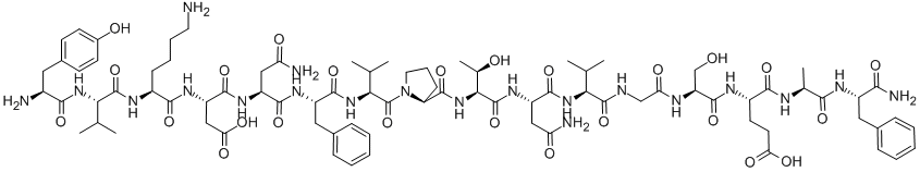 H-TYR-VAL-LYS-ASP-ASN-PHE-VAL-PRO-THR-ASN-VAL-GLY-SER-GLU-ALA-PHE-NH2 Struktur