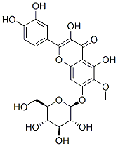 2-(3,4-dihydroxyphenyl)-7-(beta-D-glucopyranosyloxy)-3,5-dihydroxy-6-methoxy-4H-1-benzopyran-4-one Struktur