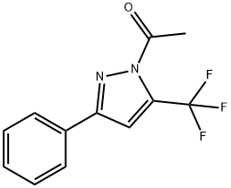 1-ACETYL-5(3)-PHENYL-3(5)-(TRIFLUOROMETHYL)PYRAZOLE Struktur