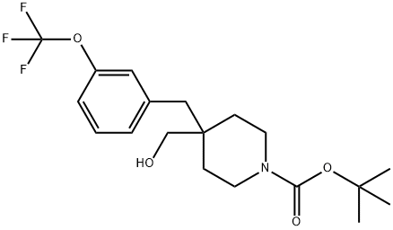 1-BOC-4-[[3-(TRIFLUOROMETHOXY)PHENYL]METHYL]-4-(HYDROXYMETHYL)-PIPERIDINE Struktur