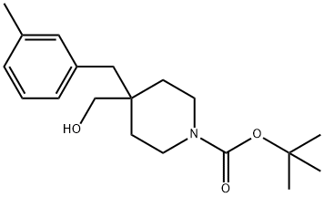 1-BOC-4-[(3-METHYLPHENYL)METHYL]-4-(HYDROXYMETHYL)-PIPERIDINE Struktur