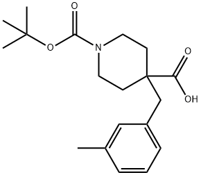 1-BOC-4-[(3-METHYLPHENYL)METHYL]-4-PIPERIDINECARBOXYLIC ACID Struktur