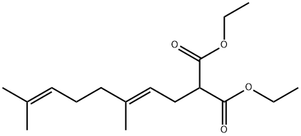 diethyl (E)-(3,7-dimethyl-2,6-octadienyl)malonate Struktur