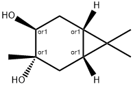 (1alpha,3beta,4alpha,6alpha)-3,7,7-trimethylbicyclo[4.1.0]heptane-3,4-diol  Struktur