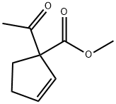 2-Cyclopentene-1-carboxylic acid, 1-acetyl-, methyl ester (9CI) Struktur