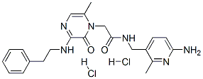 1(2H)-Pyrazineacetamide, N-((6-amino-2-methyl-3-pyridinyl)methyl)-6-me thyl-2-oxo-3-((2-phenylethyl)amino)-, dihydrochloride Struktur