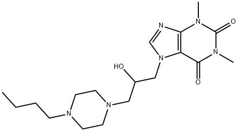 7-[3-(4-Butyl-1-piperazinyl)-2-hydroxypropyl]theophyline Struktur