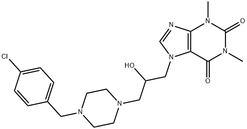 7-[3-[4-(4-Chlorophenylmethyl)-1-piperazinyl]-2-hydroxypropyl]-1,3-dimethyl-7H-purine-2,6(1H,3H)-dione Struktur