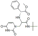 Benzeneacetic acid, alpha-[[1-[(3,4-dihydro-2,4-dioxo-1(2H)-pyrimidinyl)methyl]-2-[(1,1-dimethylethyl)amino]-2-oxoethyl]amino]-, methyl ester, (alphaR)- (9CI) Struktur