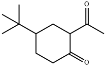 2-acetyl-4-tert-butylcyclohexan-1-one Struktur