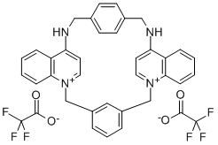 6,12,19,20,25,26-HEXAHYDRO-5,27:13,18:21,24-TRIETHENO-11,7-METHENO-7H-DIBENZO [B,N] [1,5,12,16]TETRAAZACYCLOTRICOSINE-5,13-DIIUM DITRIFLUOROACETATE Struktur