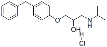 1-(4-benzylphenoxy)-3-(propan-2-ylamino)propan-2-ol hydrochloride Struktur