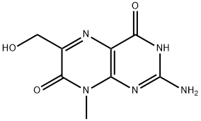 2-Amino-6-hydroxymethyl-8-methyl-4,7(1H,8H)-pteridinedione Struktur