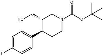 (3S,4R)-1-BOC-3-HYDROXYMETHYL-4-(4-FLUOROPHENYL)-PIPERIDINE Struktur