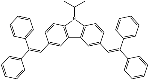 3,6-bis-(2,2-Diphenylethenyl)-9-(1-methylethyl)-9H-carbazole Struktur