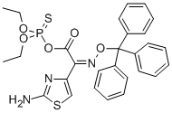 4-THIAZOLEACETIC ACID, 2-AMINO-ALPHA-[(TRIPHENYLMETHOXY)IMINO]-, ANHYDRIDE WITH O,O-DIETHYL HYDROGEN PHOSPHOROTHIOATE, (Z)- Struktur