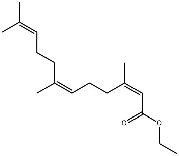 (2Z,6Z)-3,7,11-Trimethyl-2,6,10-dodecatrienoic acid ethyl ester Struktur