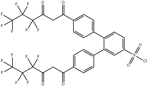 4,4''-Bis(4,4,5,5,6,6,6-heptafluoro-1,3-dioxohexyl)-o-terphenyl-4'-sulfonyl chloride Struktur