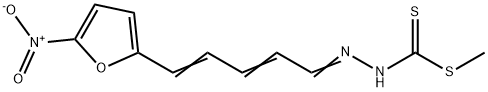 3-[5-(5-Nitro-2-furyl)-2,4-pentadienylidene]dithiocarbazic acid methyl ester Struktur