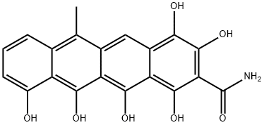 1,3,4,10,11,12-Hexahydroxy-6-methyl-2-naphthacenecarboxamide Struktur