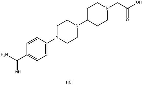 4-[4-[4-(AMINOIMINOMETHYL)PHENYL]-1-PIPERAZINYL]-1-PIPERIDINEACETIC ACID TRIHYDROCHLORIDE Struktur