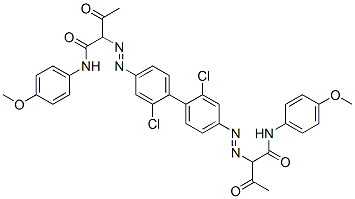 2,2'-[(2,2'-dichloro[1,1'-biphenyl]-4,4'-diyl)bis(azo)]bis[N-(4-methoxyphenyl)-3-oxobutyramide] Struktur