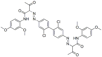 4,4'-Bis[[1-(2,4-dimethoxyphenylamino)-1,3-dioxobutan-2-yl]azo]-2,2'-dichloro-1,1'-biphenyl Struktur