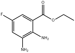 Benzoic acid, 2,3-diamino-5-fluoro-, ethyl ester (9CI) Struktur