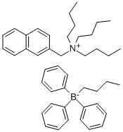 N-(2-NAPHTHYL METHYL)-N,N,N-TRIBUTYL AMMONIUM BUTYLTRIPHENYL BORATE Struktur