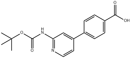 4-(2-Boc-amino-pyridin-4-yl)-benzoic acid Struktur