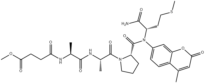 MEOSUC-ALA-ALA-PRO-MET-AMC Struktur
