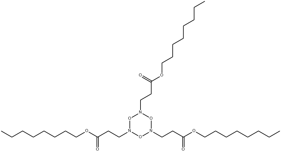 2,4,6-Trioxo-1,3,5-triazine-1,3,5(2H,4H,6H)-tripropionic acid trioctyl ester Struktur