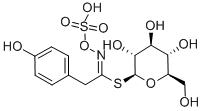 [2-[3-(4-hydroxy-3,5-dimethoxyphenyl)acryloyloxy]ethyl]trimethylammonium, saltwith 1-thio-beta-D-glucopyranose 1-[4-hydroxy-N-(sulphooxy)phenylacetimidate] (1:1) Struktur