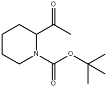 2-Acetyl-1-piperidinecarboxylic acid tert-butyl ester Struktur