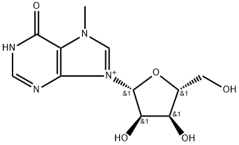 9-[(3R,4S,5R)-3,4-dihydroxy-5-(hydroxymethyl)oxolan-2-yl]-7-methyl-3H-purin-9-ium-6-one Struktur