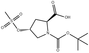 (2S,4R)-1-BOC-4-METHANESULFONYLOXY-PROLINE Struktur